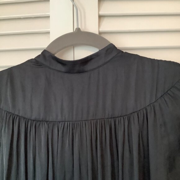 Zadig & Voltaire Reveal Satin Dress black long sleeve mini medium - Picture 9 of 11